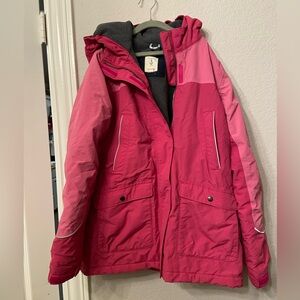Lands’ End Squall Jacket Waterproof Pink Girls XL